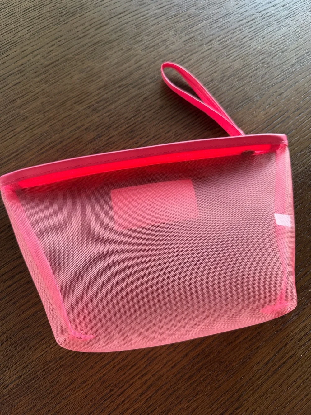 Nordstrom Beauty Hot Pink Sheer Cosmetic Pouch